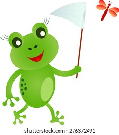 Frog Vector, Green Frog Cartoon