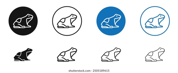 Icono de Vector de rana en colores negro y azul
