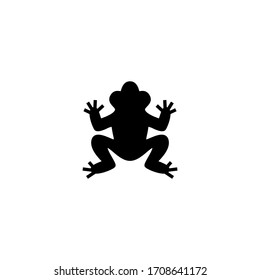 Frog vector icon in black solid flat design icon isolated on white background