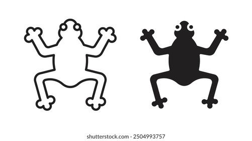 Frog vector icon collection. Solid and outlined style.