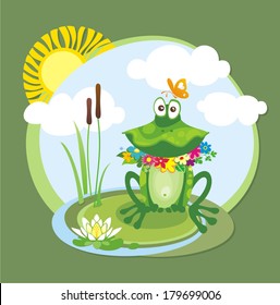 Frog. Vector illustration. 