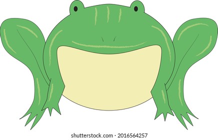 frog vector illustration with light colors . green and yellow