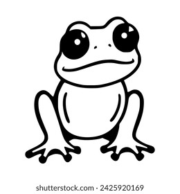 Frog Vector Illustration in Pen and Ink Isolated on White
