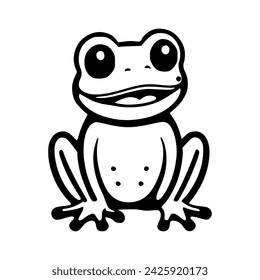 Frog Vector Illustration in Pen and Ink Isolated on White
