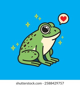 Frog Vector Image, Cute Frog Vector Illustration, Amphibian Animal Frog Vector Image, Adorable Frog Image Vector.