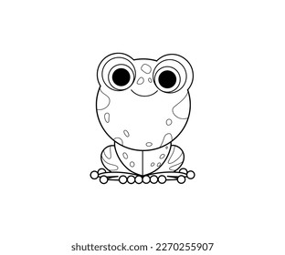 Frog vector isolated outline icon. Frog animal vector icon. Frog icon 