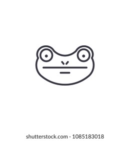 frog vector line icon, sign, illustration on background, editable strokes