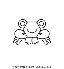 frog vector line logo icon. simple elegant flat illustration style. good for cartoon, logo, art, graphic, nature, wildlife, isolated, frog, amphibian, etc.