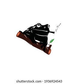 Frog vector logo design template