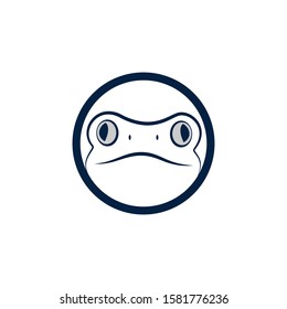 Frog vector logo design. Frog toad icon symbol vector template.	