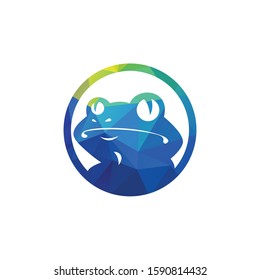 Frog vector logo design. Frog toad icon symbol vector template.	
