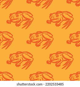 Frog vector seamless pattern for print or web design