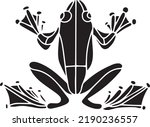 Frog Vector, Stencil, black and white