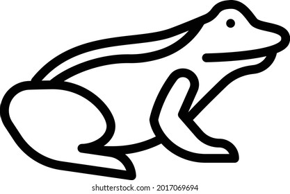 frog vector thin line icon