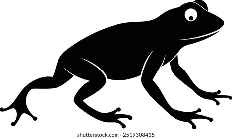 Frog walking silhouette vector art  .This is an editable and printable vector eps file .
