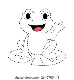 Frog Waving Hello Outline para colorear página