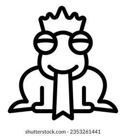 Frog wearing a crown line icon, fairytale concept, Princess Frog sign on white background, Princess Toad icon in outline style mobile concept web design. Vector graphics.