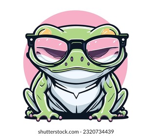Frog wearing sunglasses vector image