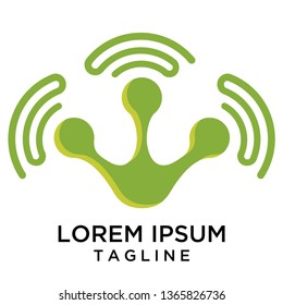 Frog wifi logo design, Frog Wireless logo design,  logo design inspiration
