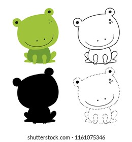 frog worksheet vector design