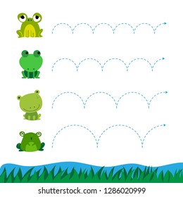 frog worksheet vector design