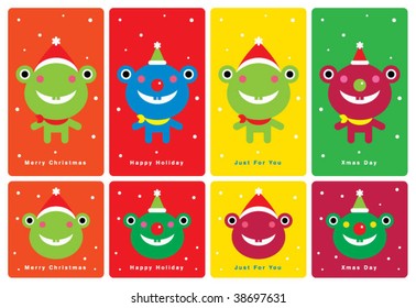 frog xmas greeting set