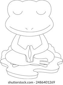 Frog Yoga Fitness Meditation Animal Vector Graphic Art Illustration