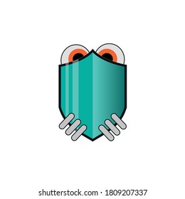 The frog-eye shield logo is suitable for corporate mascots or product brands