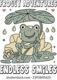 Froggy adventures, endless smiles Tshirt design