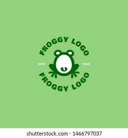 Froggy logo design template. Vector illustration.