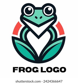 Froggy logo design vector illustration