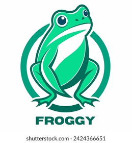 Froggy logo design vector illustration