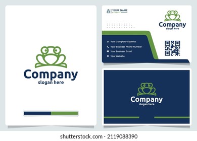 frog,line art, logo design and business card