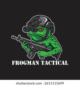 frogman millitary and army simple logo vector