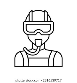Frogman Outline Vector Icon that can easily edit or modify

