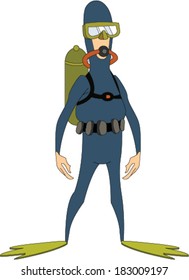 Frogman Wearing Scuba Gear