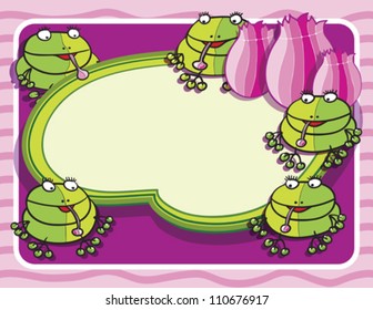 frogs background, abstract vector art illustration
