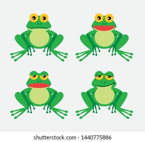 Frogs cartoon characters vector illustration