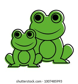 frogs cute animal sitting cartoon