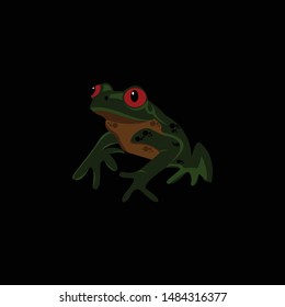 Frogs, insect-eating amphibian, green and brown