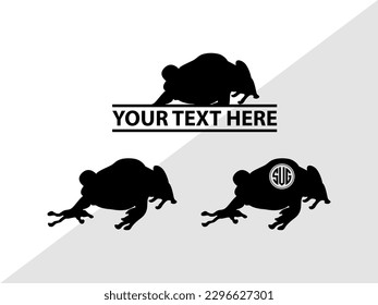 Frogs Monogram Vector Illustration Silhouette