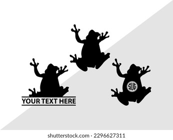 Frogs Monogram Vector Illustration Silhouette