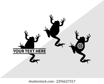 Frogs Monogram Vector Illustration Silhouette