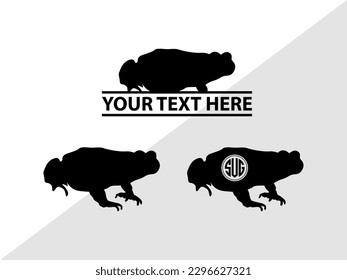 Frogs Monogram Vector Illustration Silhouette