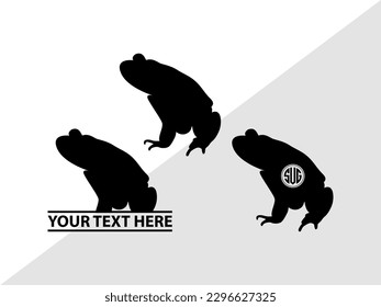 Frogs Monogram Vector Illustration Silhouette