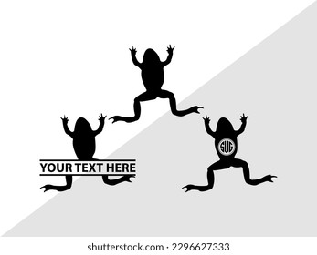 Frogs Monogram Vector Illustration Silhouette