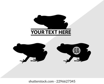 Frogs Monogram Vector Illustration Silhouette