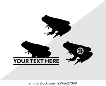 Frogs Monogram Vector Illustration Silhouette