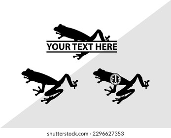 Frogs Monogram Vector Illustration Silhouette
