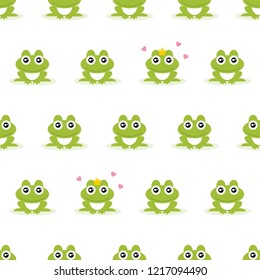 Frogs seamless background. Vector illustration.
